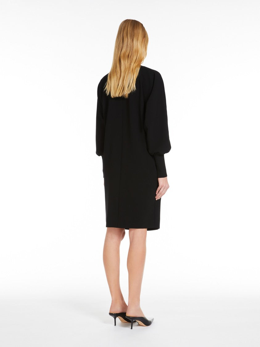 Max Mara Knee-Length Black Dress With Puffed Sleeves
