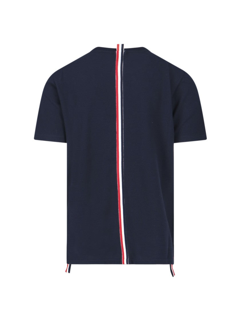 Thom Browne Crew Neck Cotton T-Shirt With Distinctive Logo