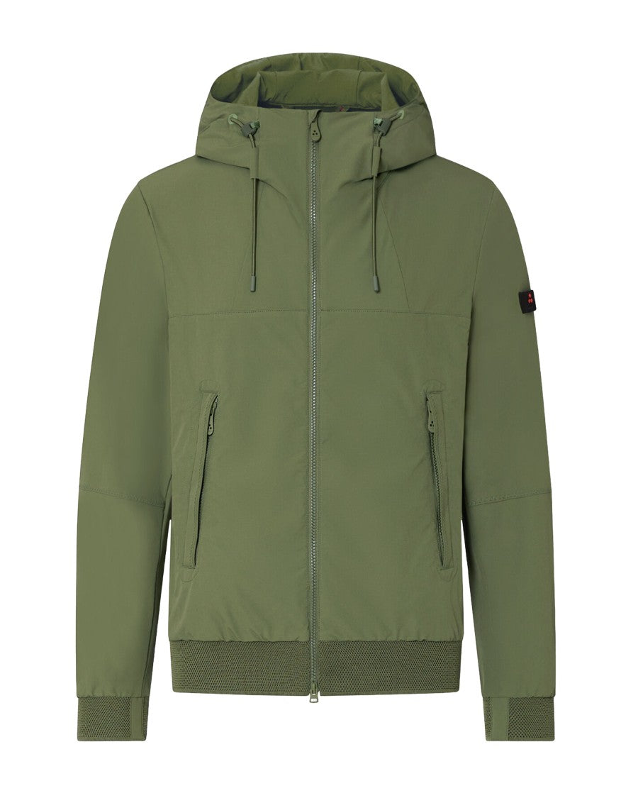 Peuterey Short Matte Green Technical Stretch Nylon Jacket