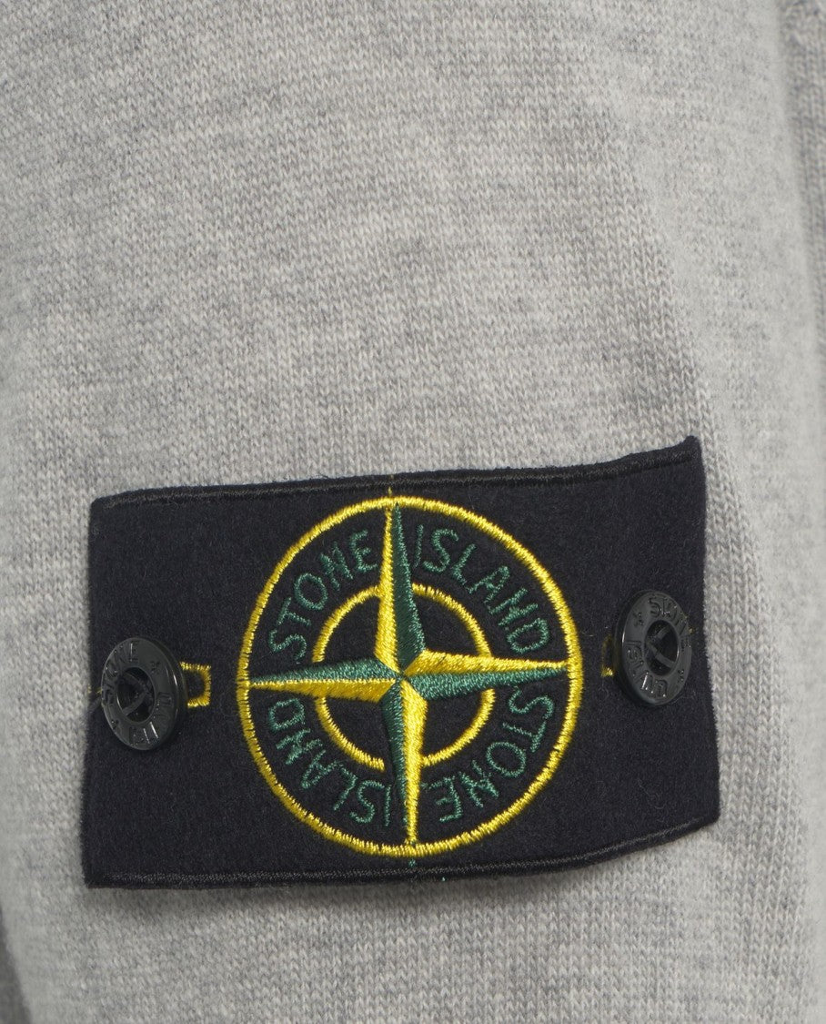 Stone Island Crew Neck Grey Knit Sweater
