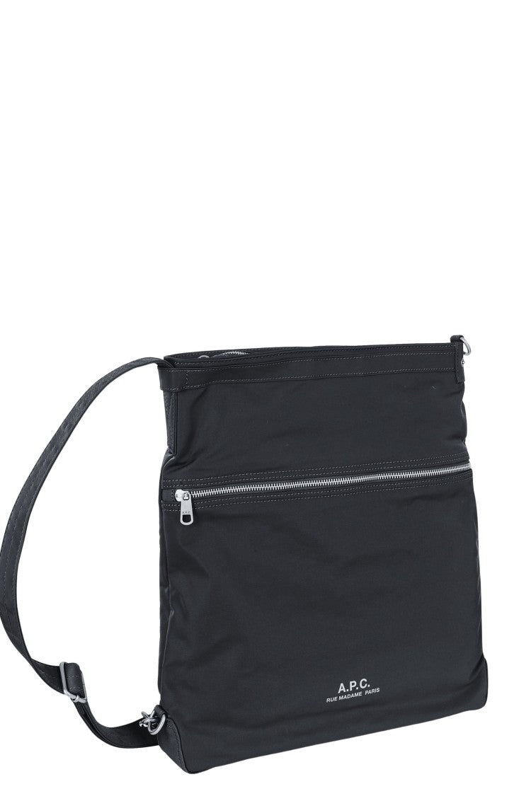 A.P.C. Black Rectangular Nylon Crossbody Bag