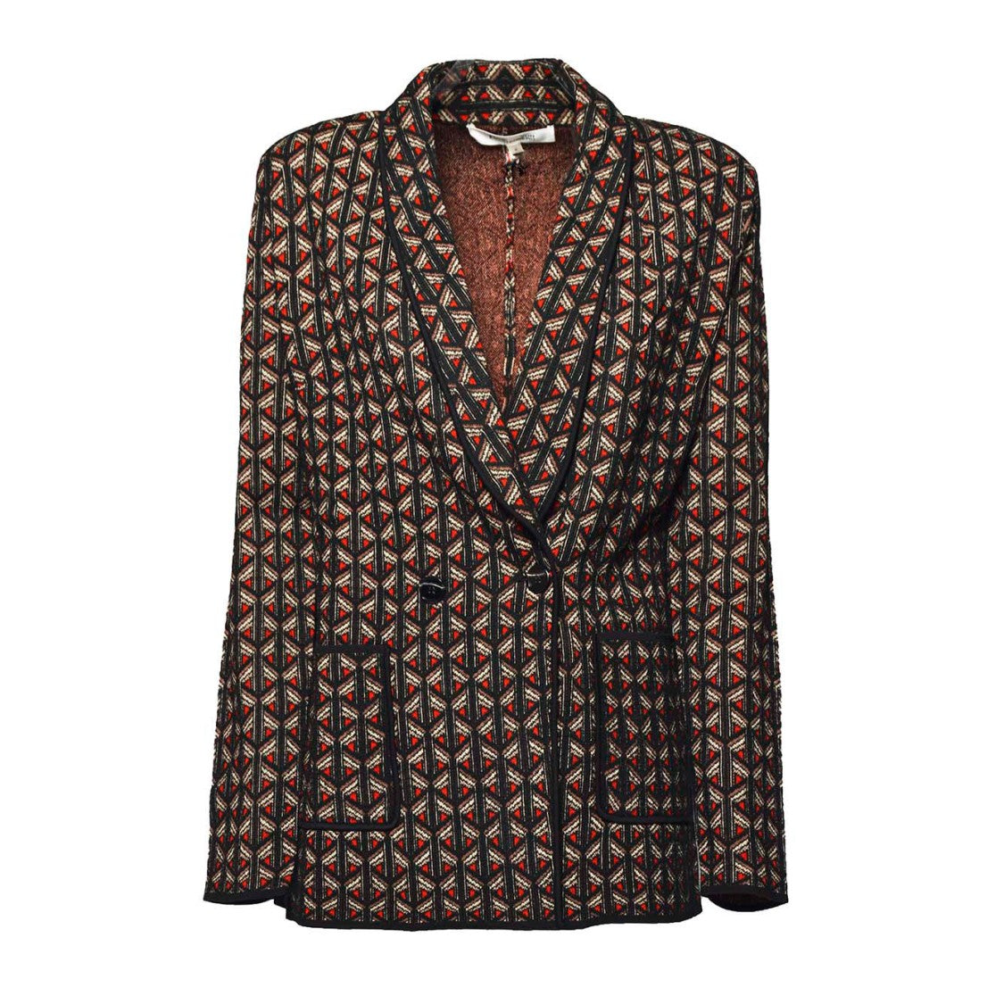 Diane Von Furstenberg Tailored Single-Breasted Jacket With Geometric Pattern