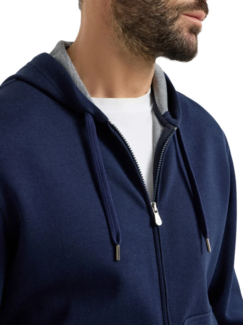 Brunello Cucinelli Hooded Zip-Up Jacket With Ribbed Cuffs And Hem