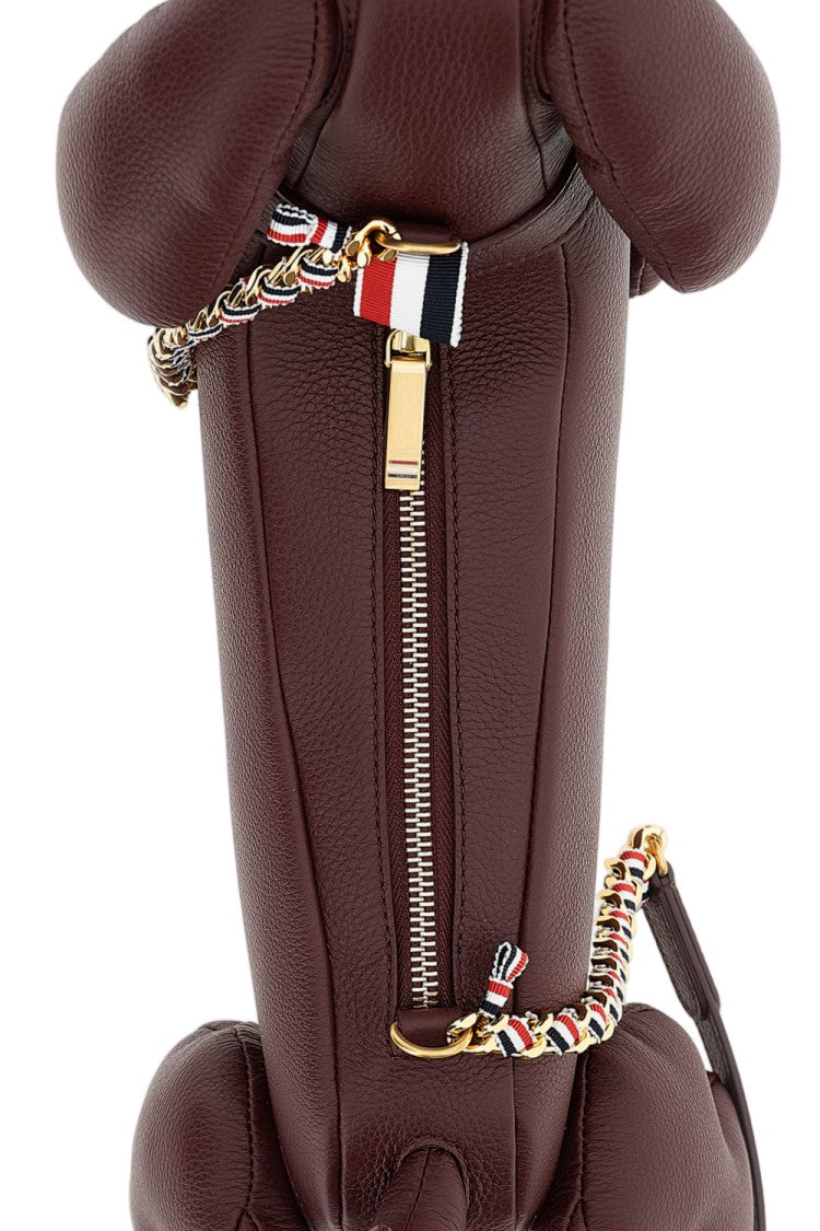 Thom Browne Bordeaux Hector Pebbled Leather Bag