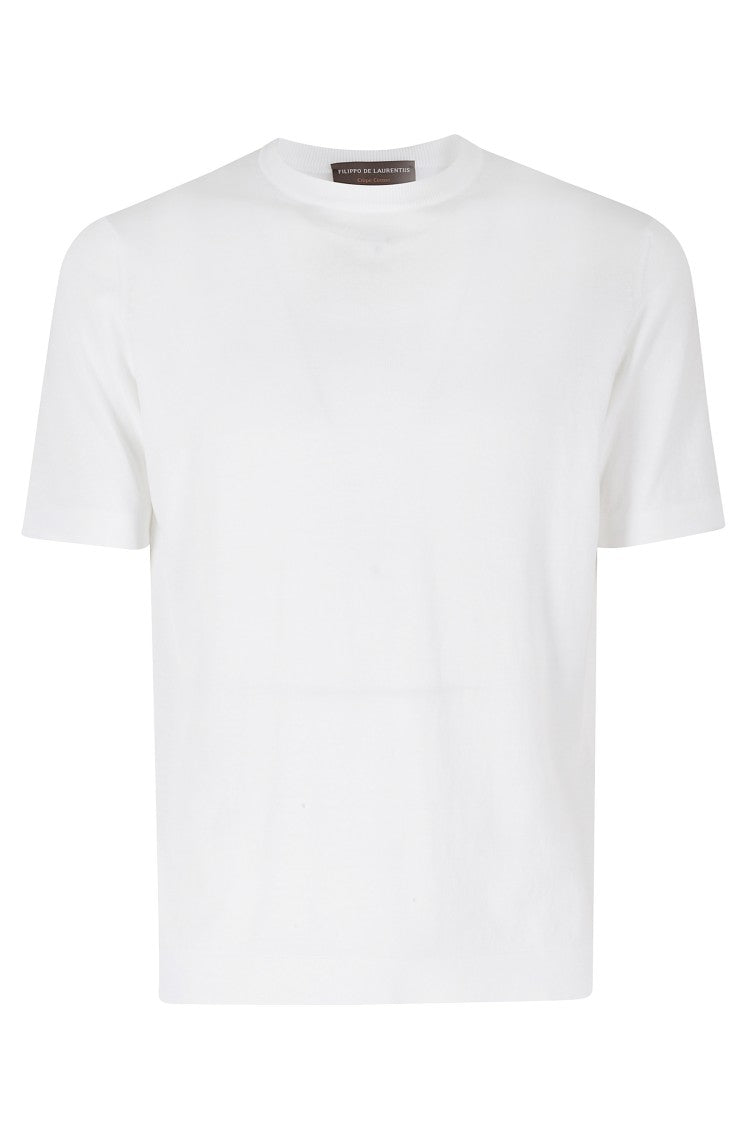 Filippo De Laurentiis White Straight-Cut Cotton T-Shirt