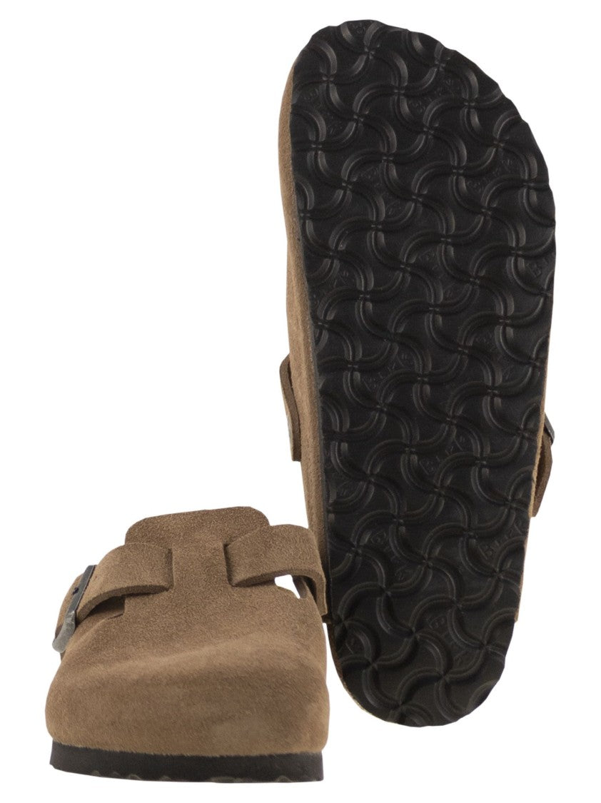 Birkenstock Classic Suede Sabot With Adjustable Buckle