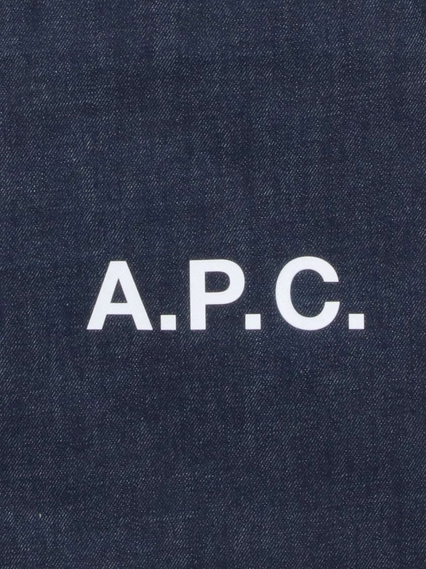 A.P.C. Navy Blue Ninon Fabric Tote Bag