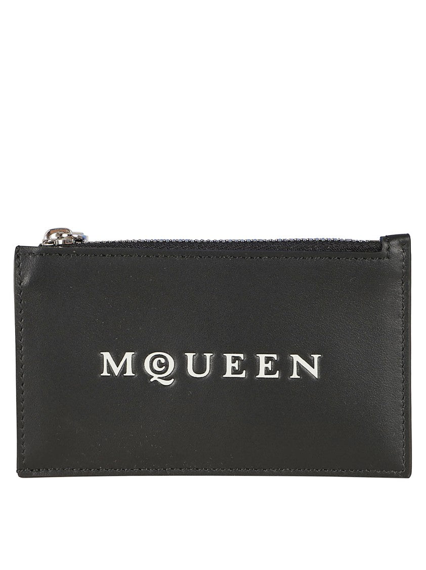 Alexander Mcqueen Black Calf Leather Wallet