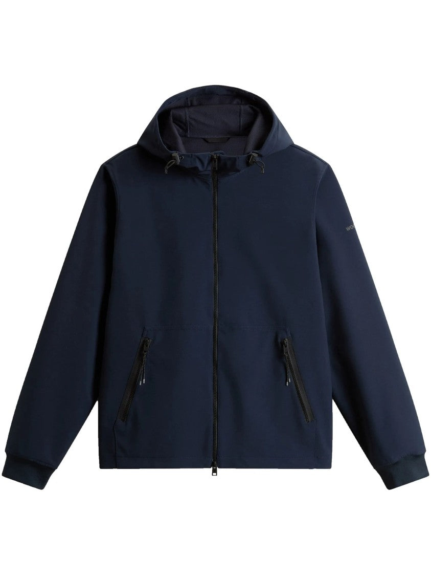 Woolrich Blue Soft Shell Full Zip Hoodie