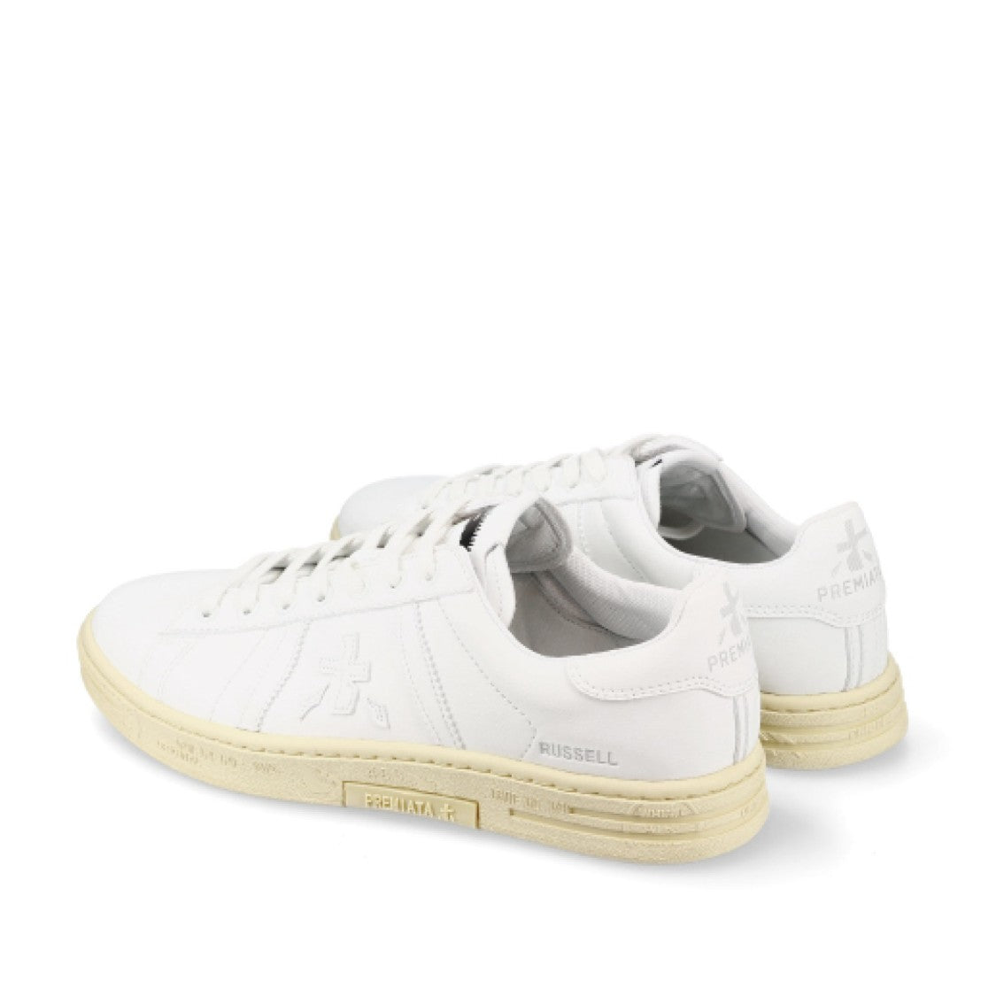 Premiata Russell Sneakers In White Leather And Suede