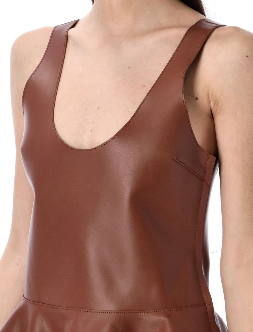 J. W. Anderson Circle-Shirt Leather Mini Dress