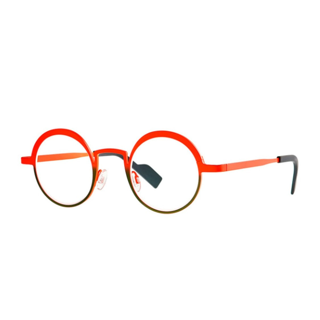 Theo Eyewear Orange Breath Titanium Round Sunglasses