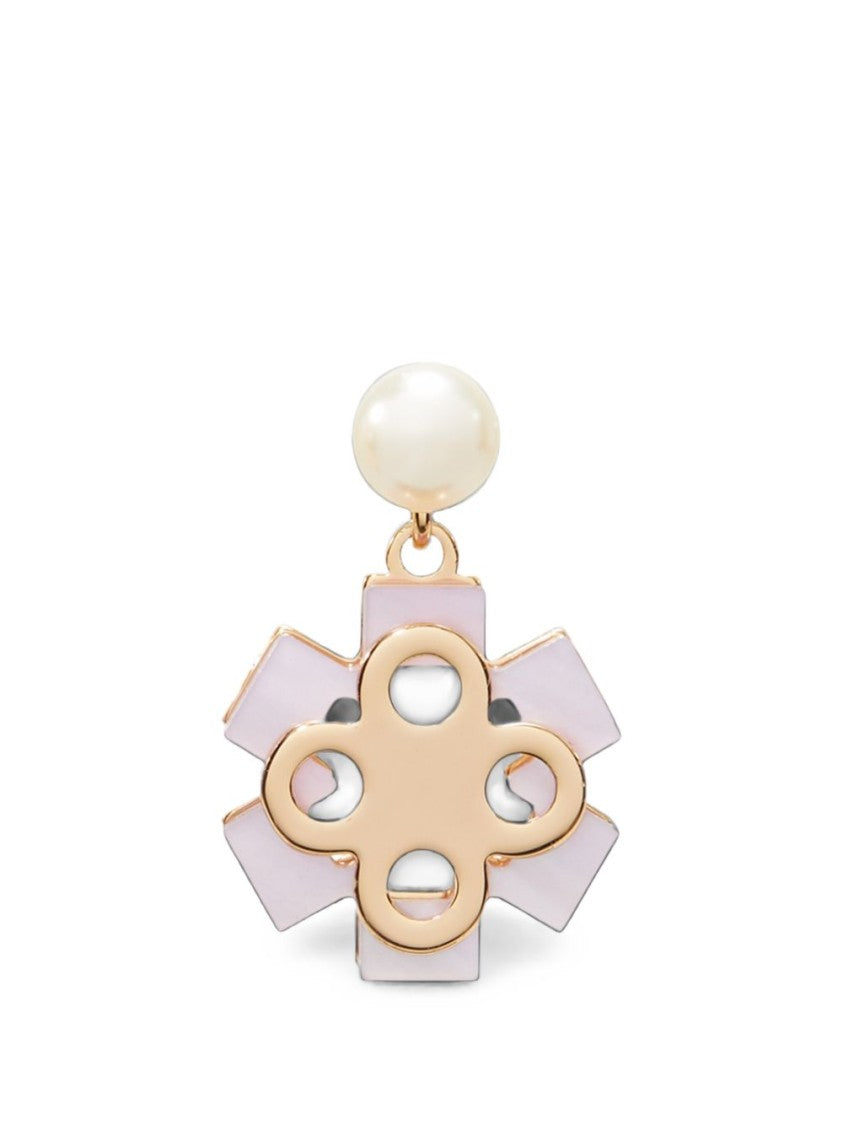 Tory Burch Forget Me Not Glass Pearl Drop Earrings