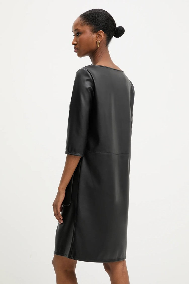 Max Mara Refined Black Day Dress With Boat Neckline