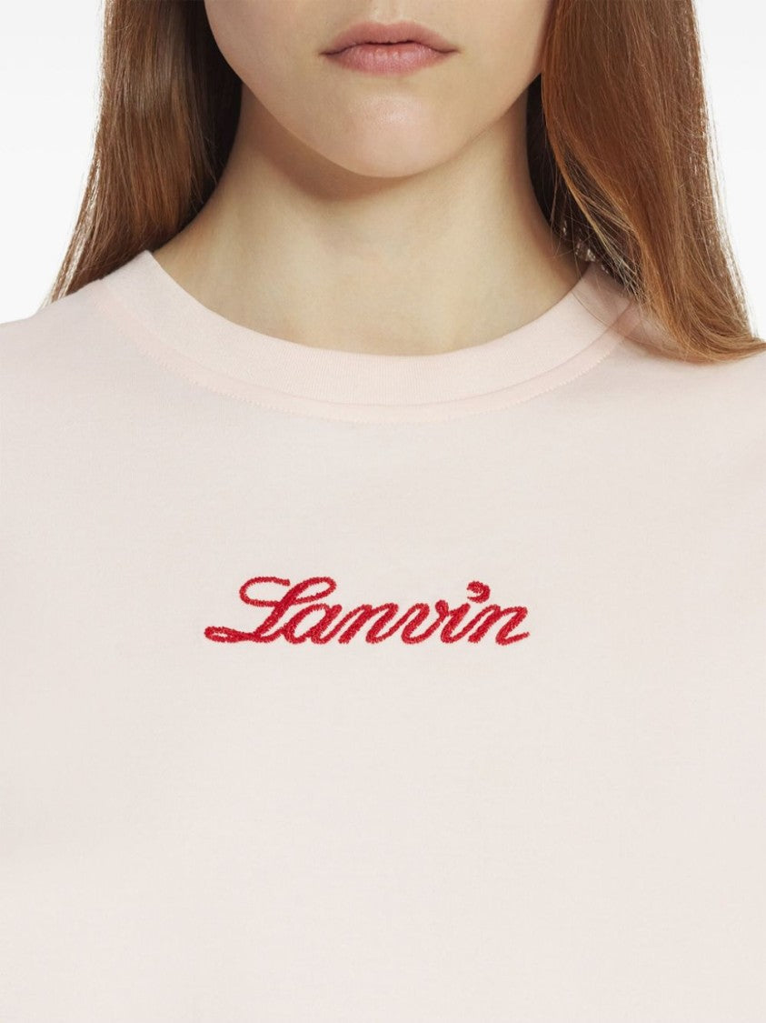 Lanvin Light Pink Minimalist Straight Hem Top