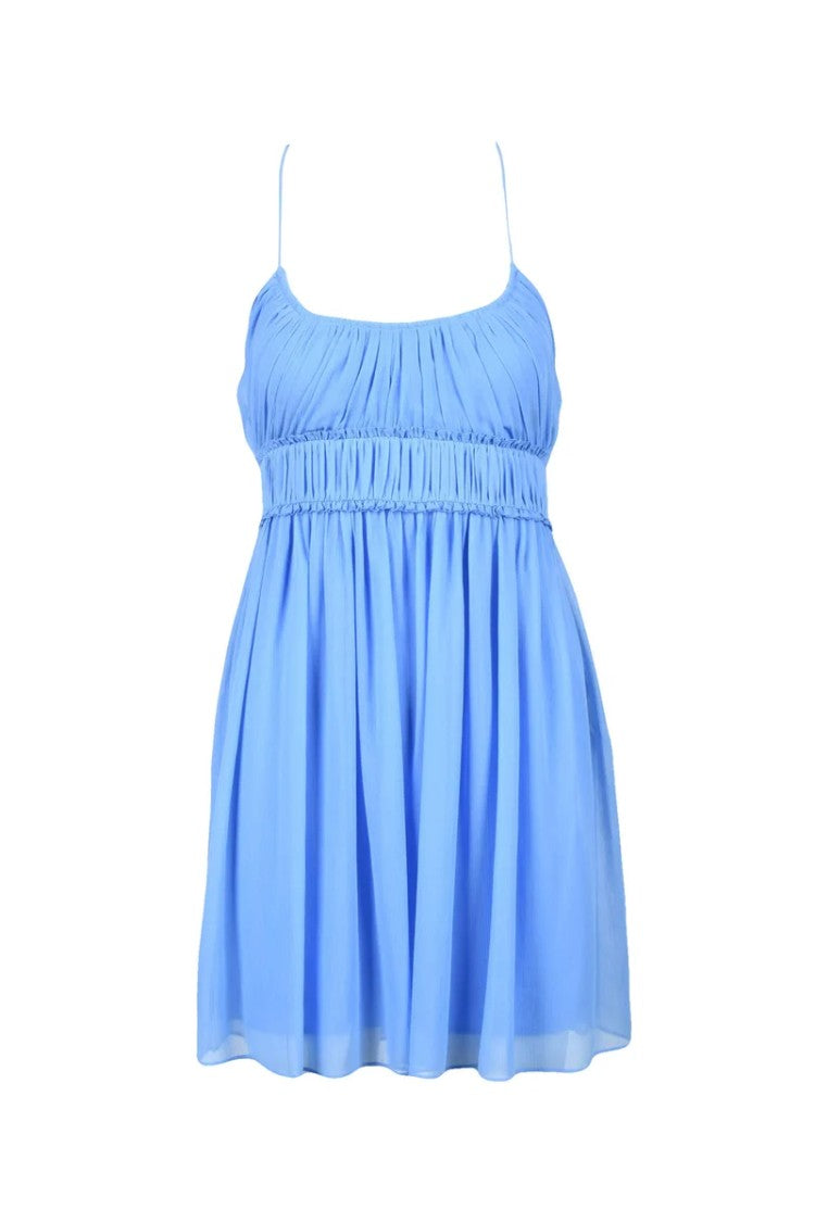 Patrizia Pepe Blue Short Voile Dress