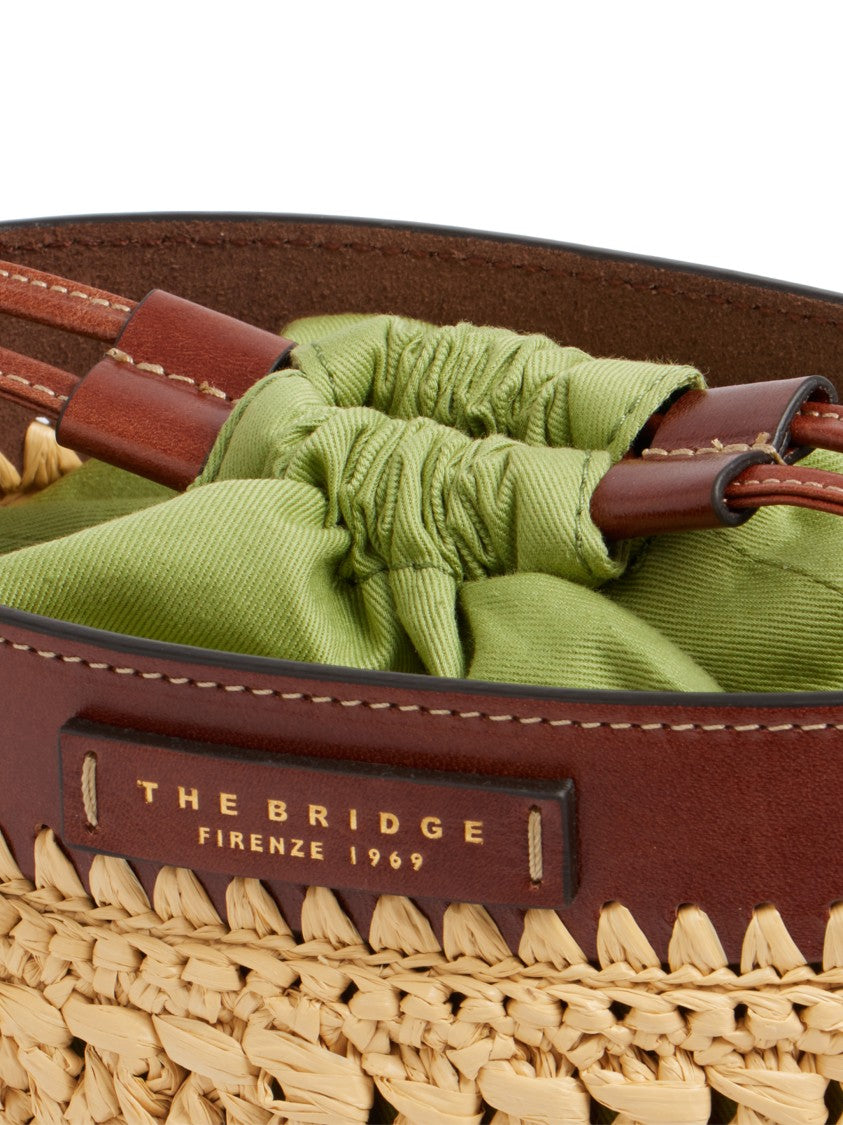 The Bridge Woven Raffia Bucket Bag Leather Satchel