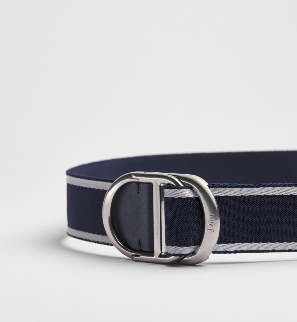 Christian Dior Navy Blue Simple Ardillio Fabric Strap Belt