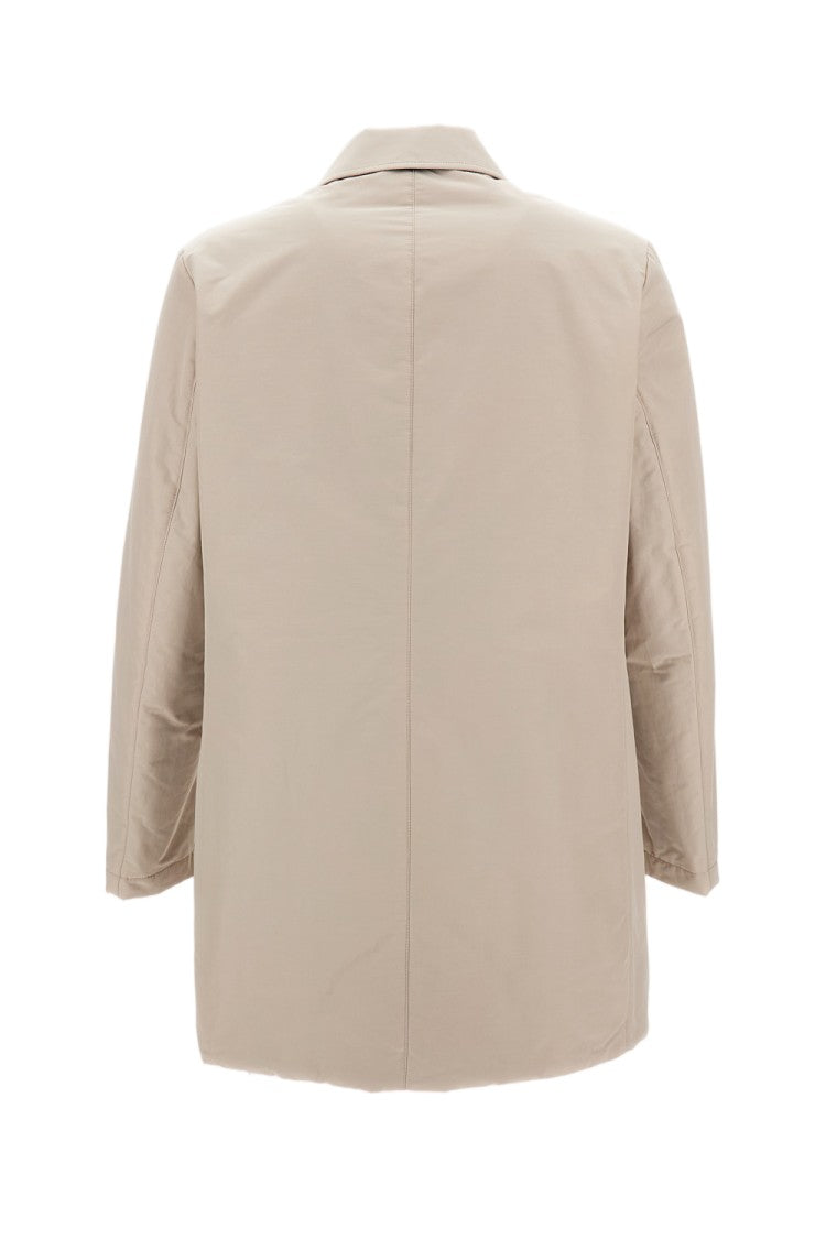 L'impermeabile Minimalist Cotton Compact Canvas Trench Coat
