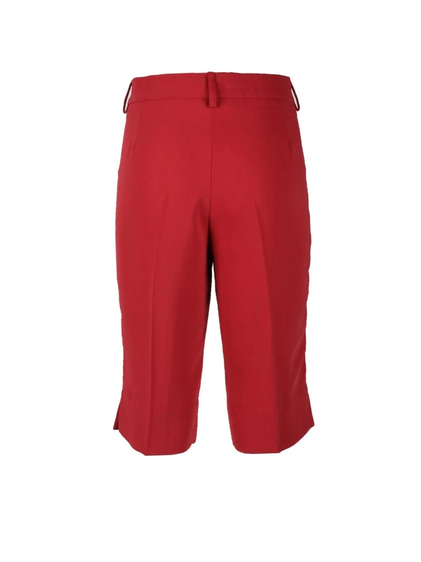 Semi Couture Red Tailored Fit Bermuda Shorts