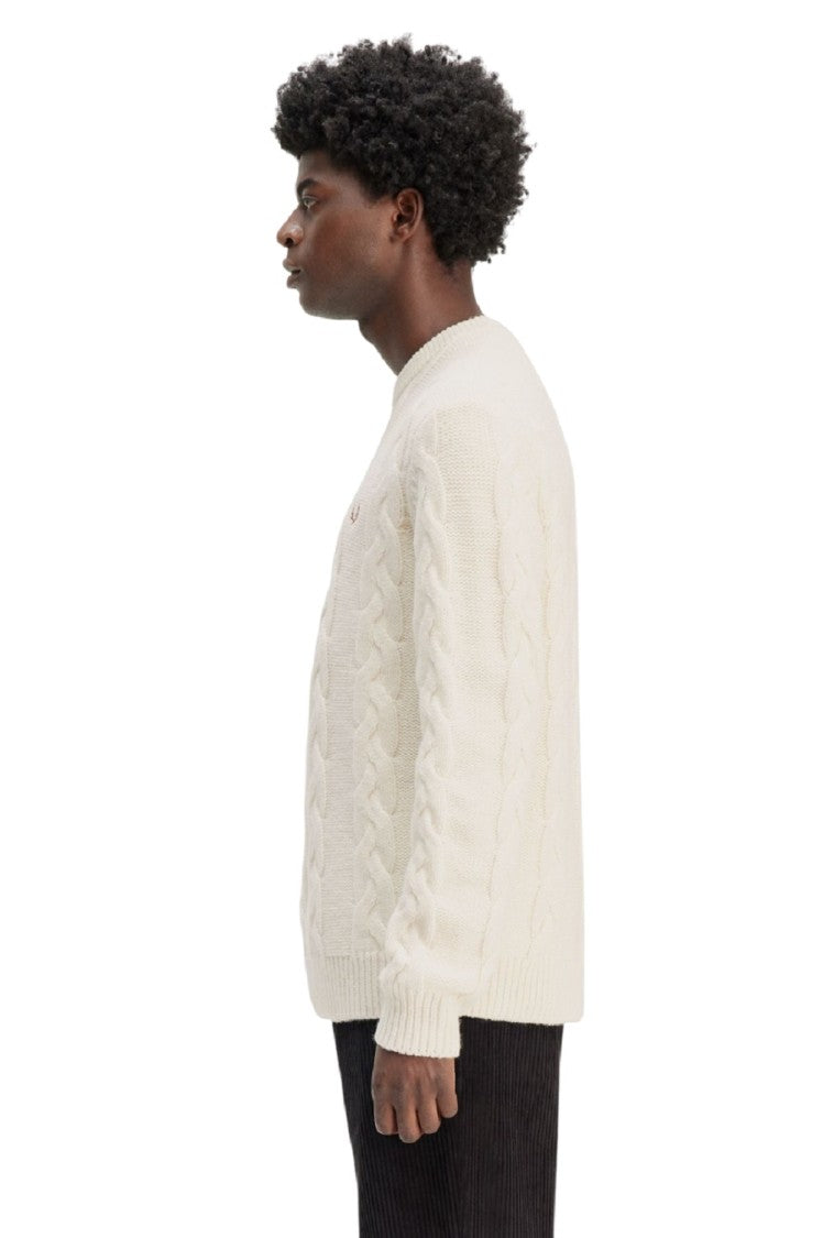 Fred Perry Cream Classic Cable Knit Sweater