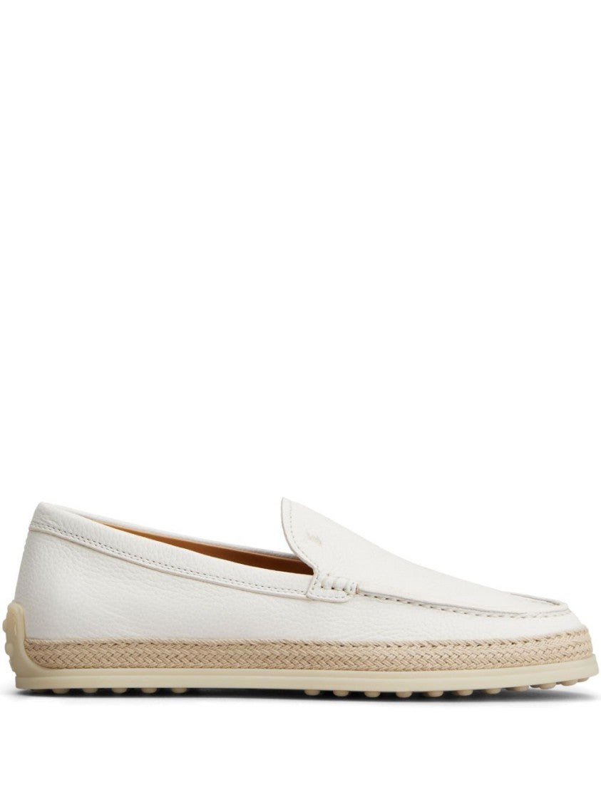 Tod's White Flat Shoes With Calfskin Upper