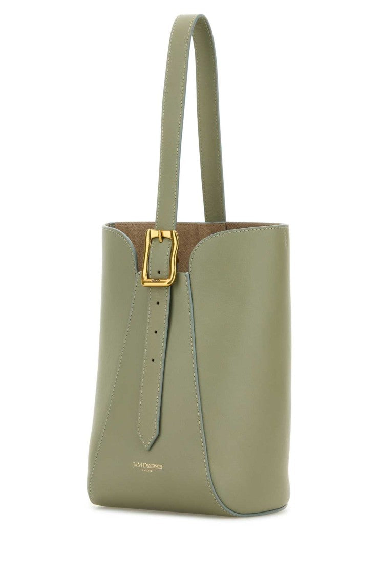 J&M Davidson Sage Green Leather Quiver Nano Bucket Bag