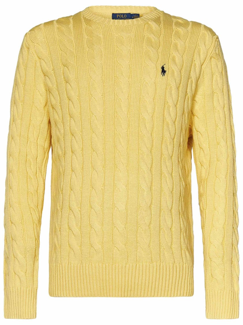 Polo Ralph Lauren Cable-Knit Cotton Sweater With Iconic Embroidery