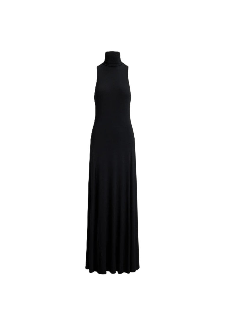 Lauren Ralph Lauren Sleeveless High-Turtleneck Flared Maxi Dress