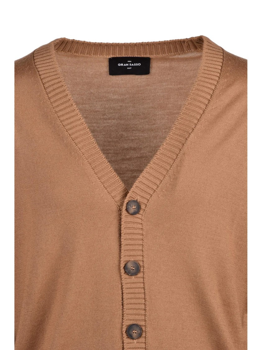 Gran Sasso Beige Virgin Wool Cardigan