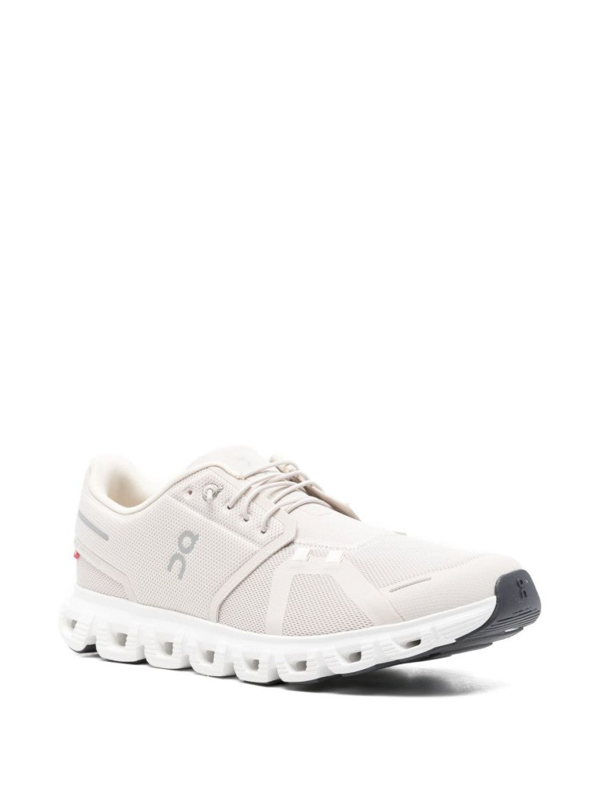 On Breathable White Sneakers With Cushioned Rubber Sole