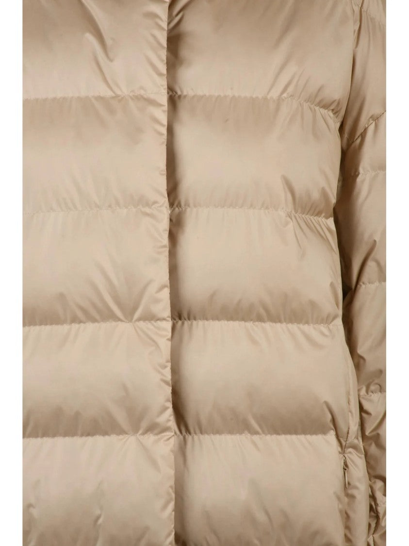 Mm By Max Mara Beige Polyamide Hooded Down Jacket