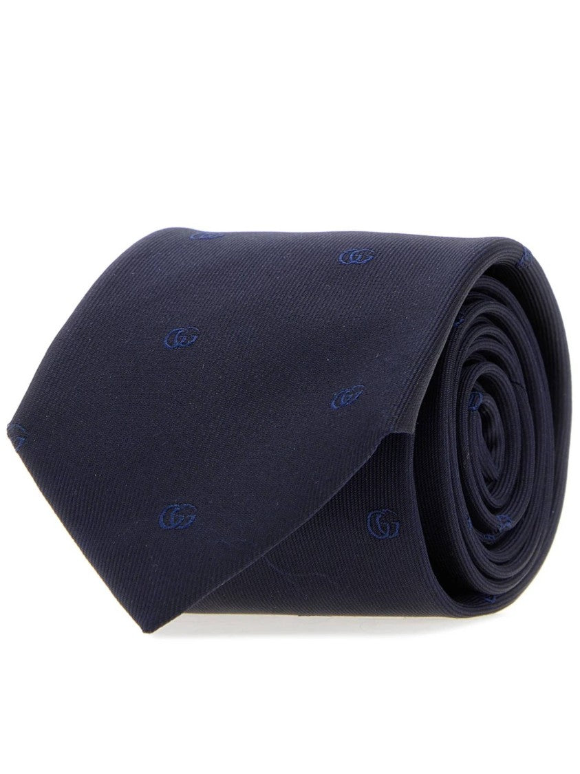Gucci Navy Tie Running Out Necktie