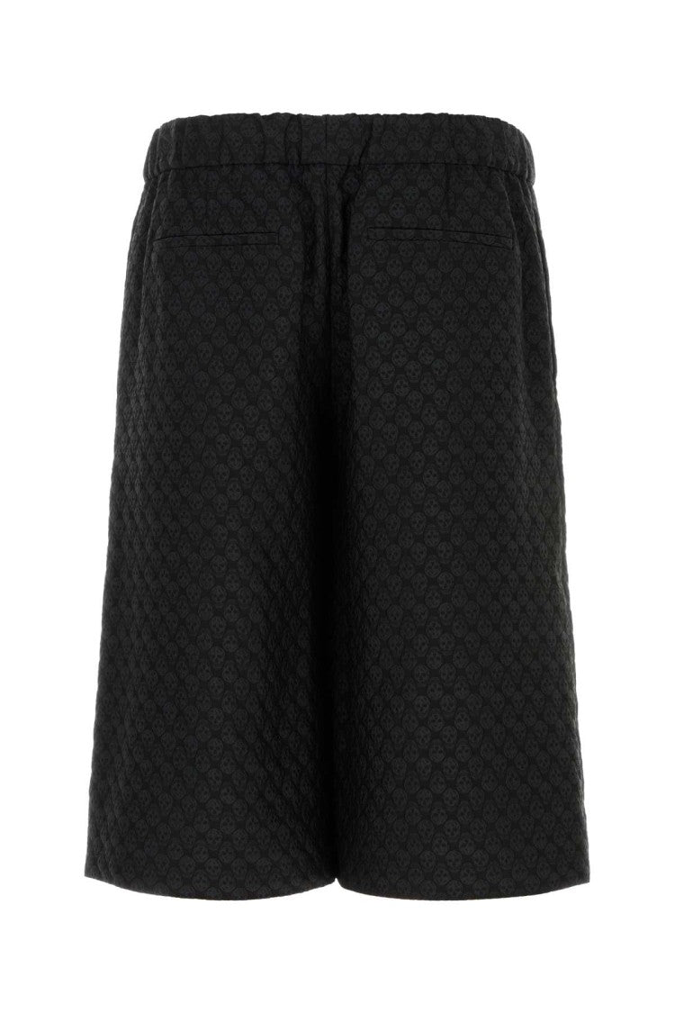 Alexander Mcqueen Black Viscose Blend Bermuda Shorts
