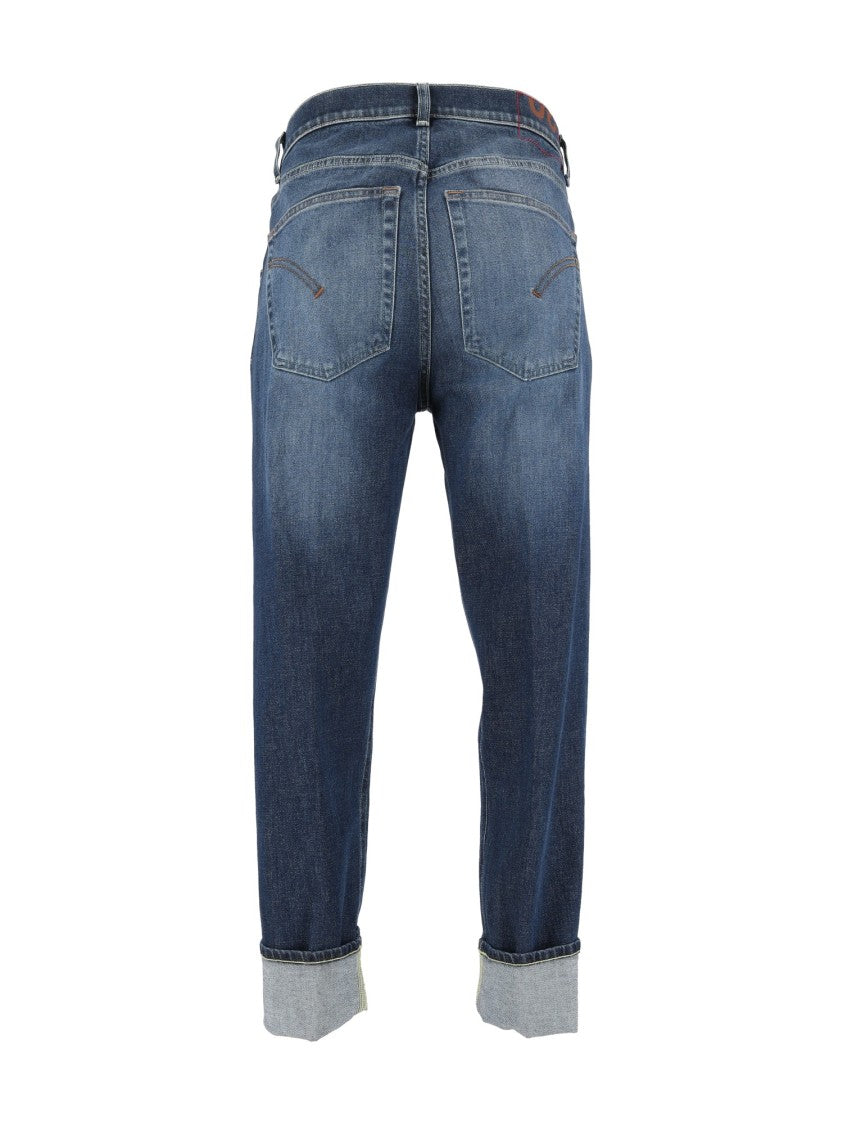 Dondup Paco Mid-Wash Rolled-Cuff Tapered Jeans