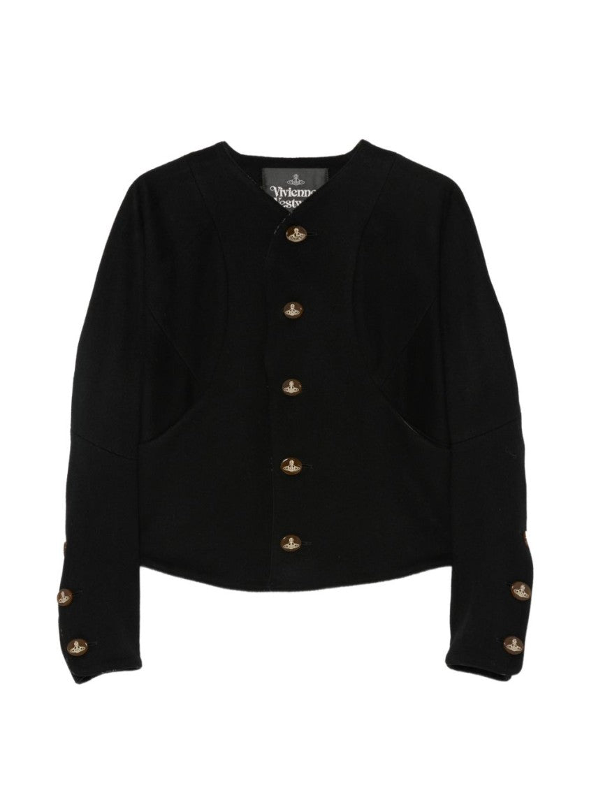 Vivienne Westwood Cropped Jacket With Round Neckline And Gold-Tone Buttons