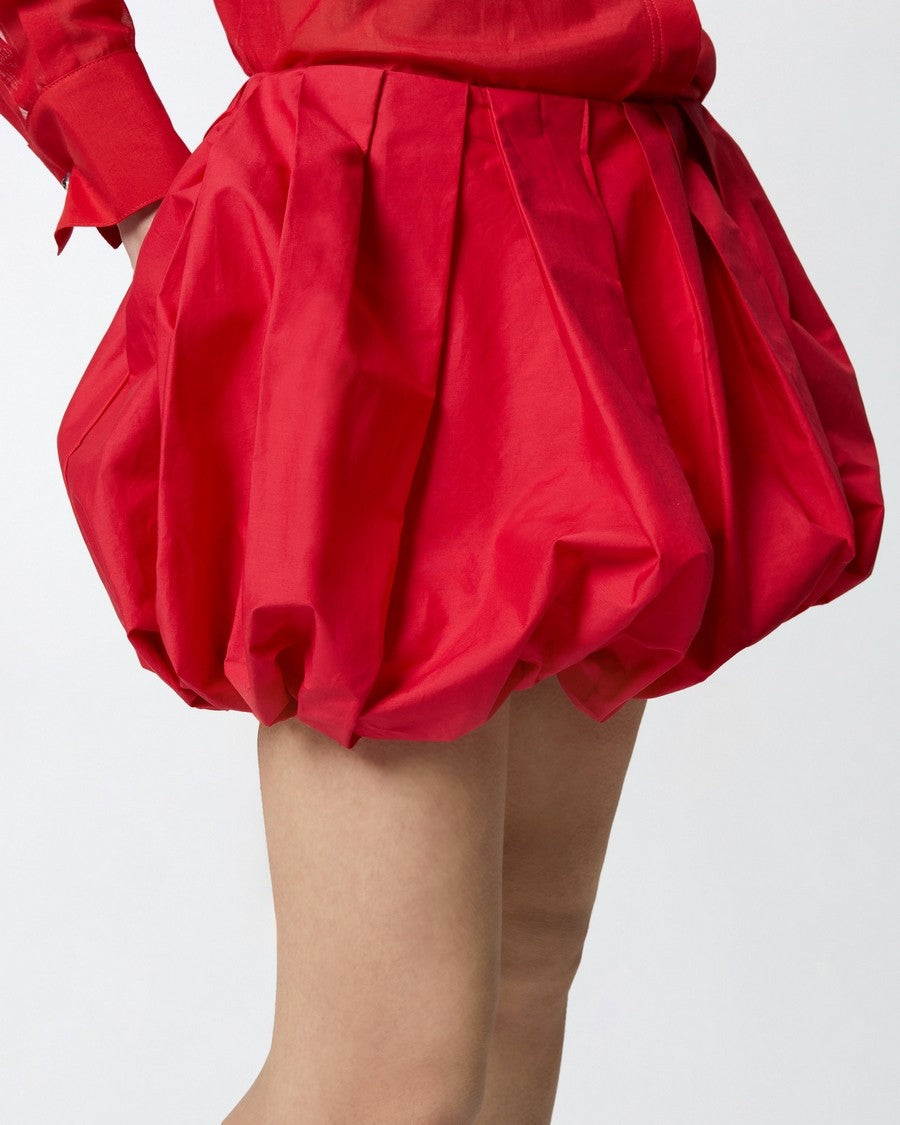 Pinko Voluminous Red Pleated Skirt
