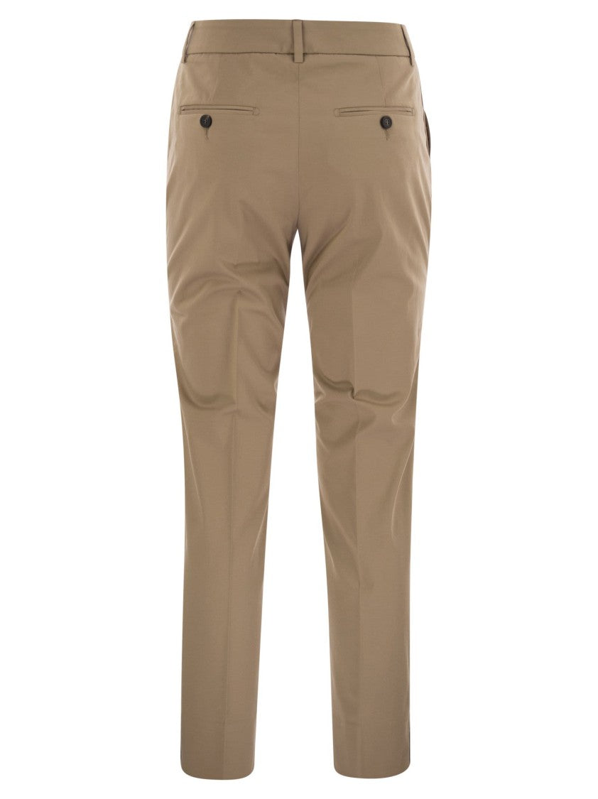 Peserico Light Cotton Satin Cigarette Trousers