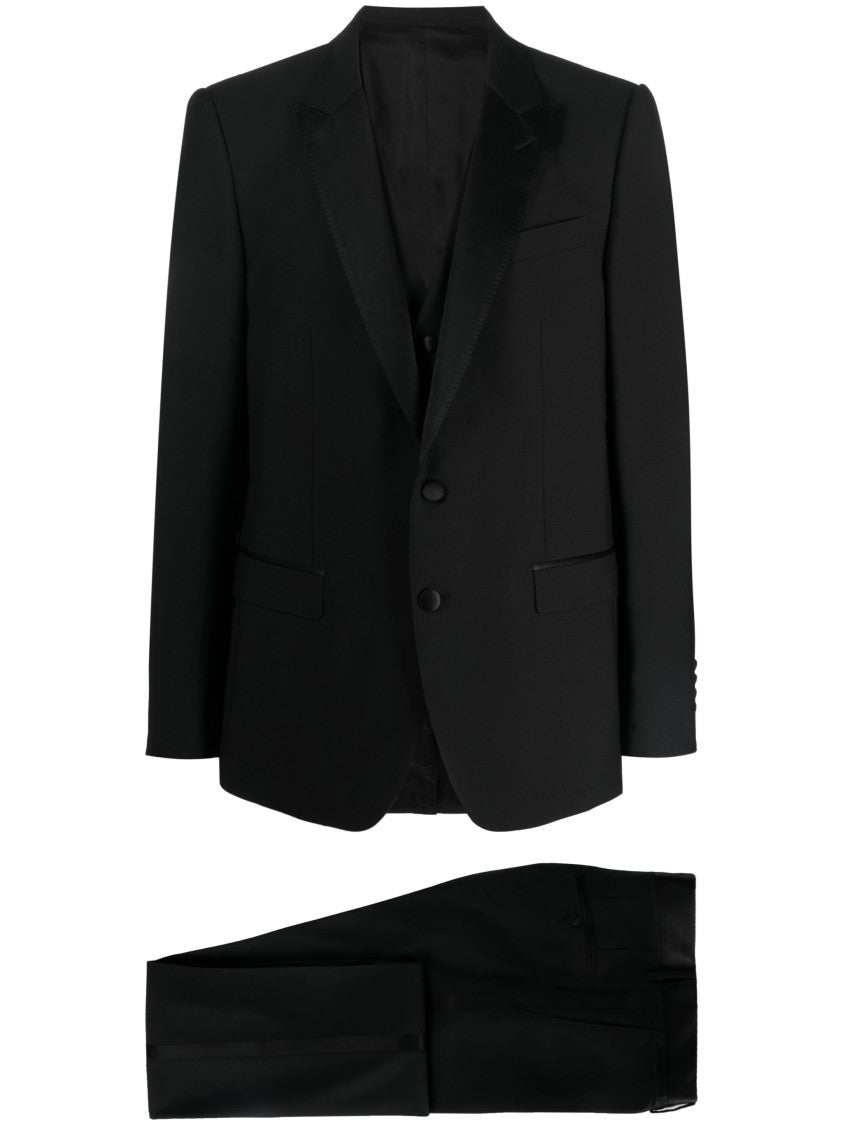 Dolce & Gabbana Three-Piece Wool Silk Satin Tuxedo Suit