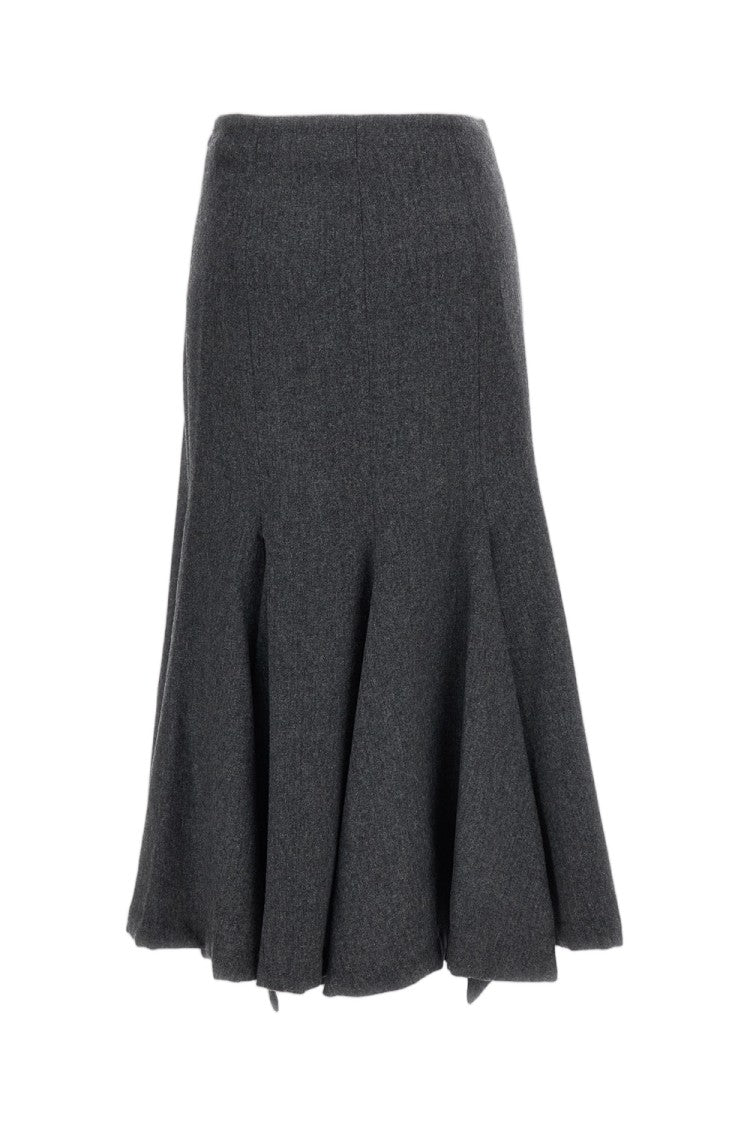 The Latest Grey Erica Wool-Blend Midi Skirt