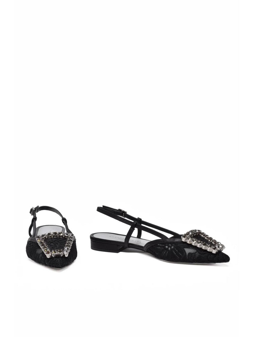 Roberto Festa Black Other Fibers Lace Ballerina