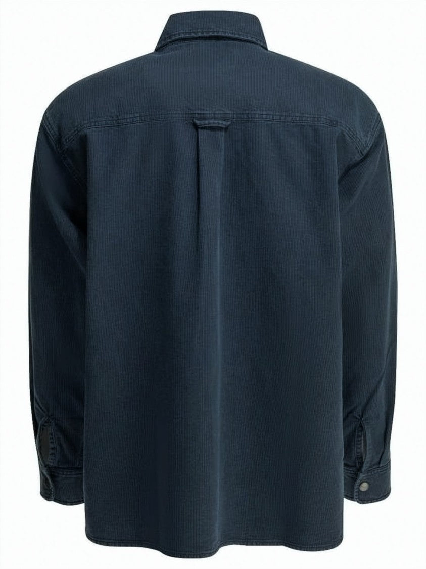 Carhartt Wip Black Structured Corduroy Patch Logo Shirt