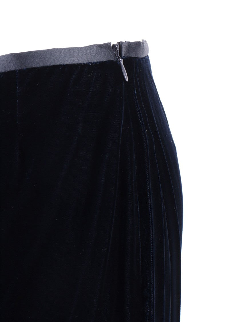 Emporio Armani Wide-Leg Trousers In Soft Velvety Fabric