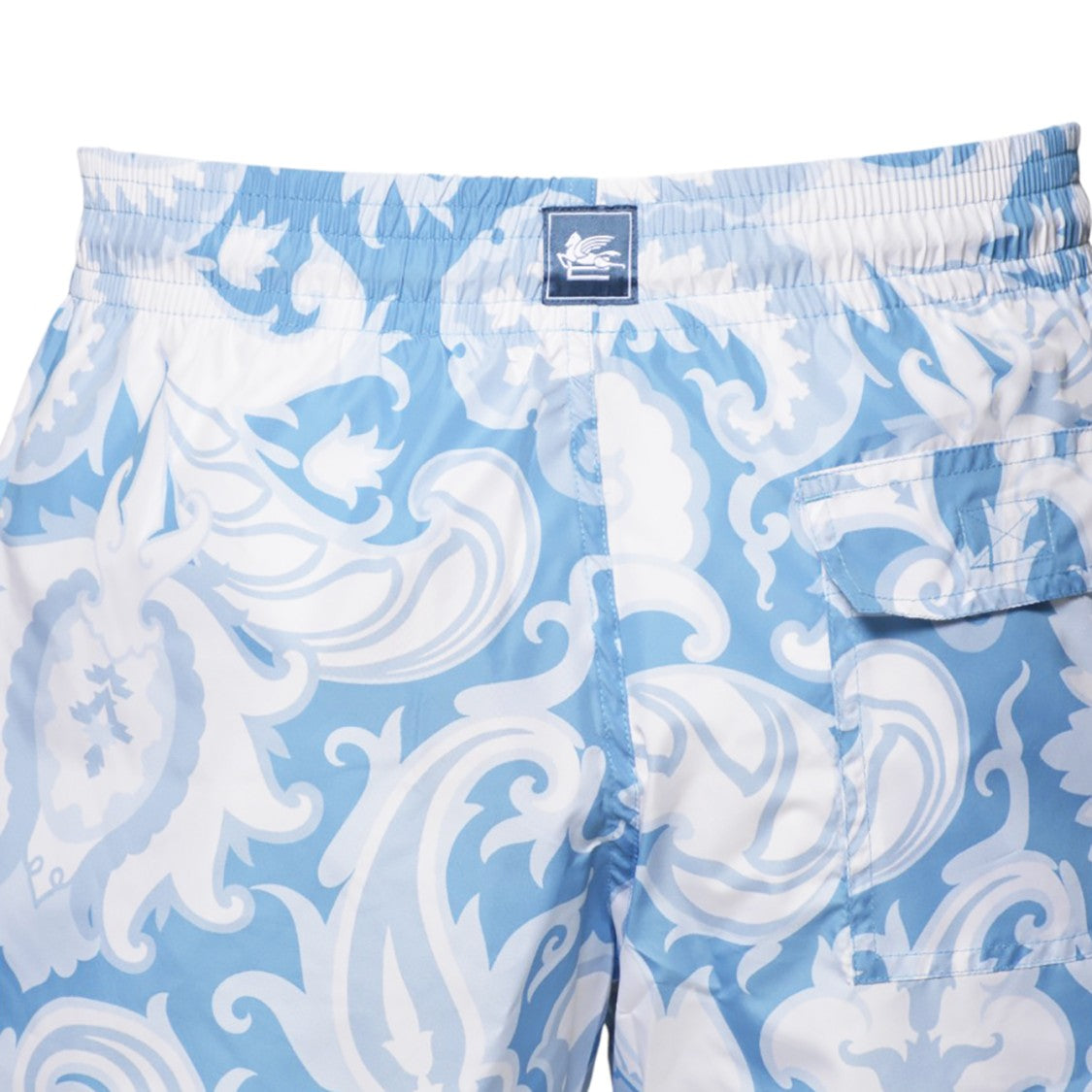 Etro Beach Bermuda Shorts Print Floral Light Blue