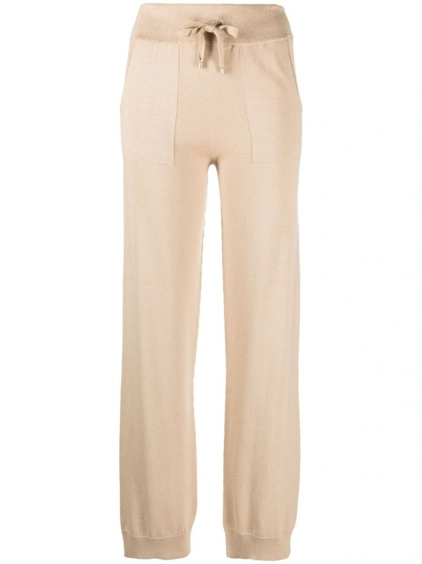 Lorena Antoniazzi Beige Knit Pants With Drawstring Waist