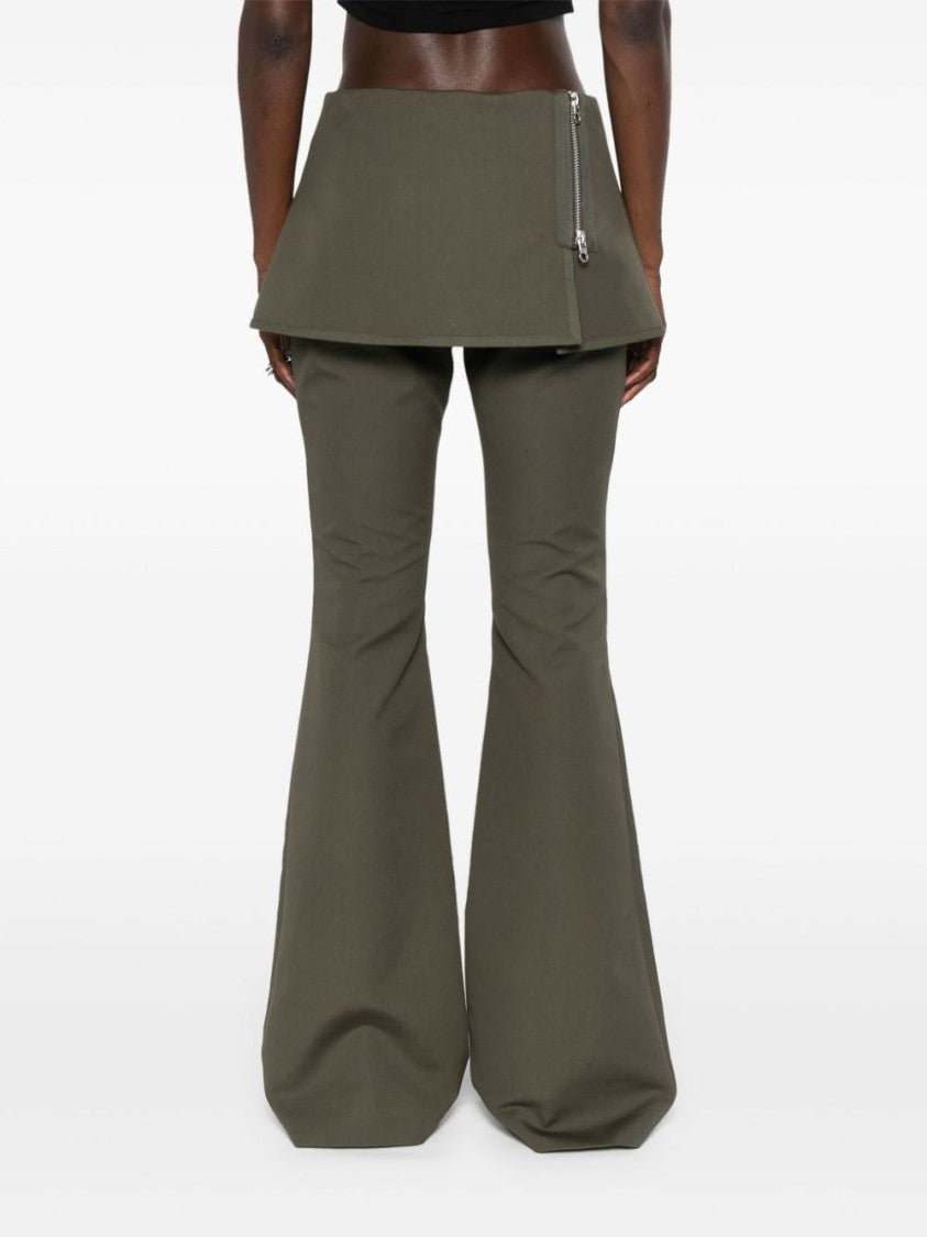 Courrèges Olive Green Cotton Bootcut Trousers