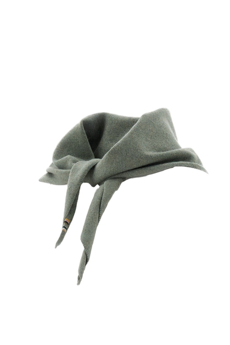 Extreme Cashmere Triangular Aqua Green Cashmere-Blend Scarf With Ribbed Edges