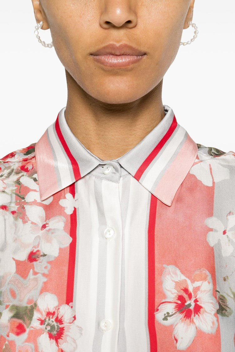 Ermanno Multicolor Viscose Floral-Print Shirt