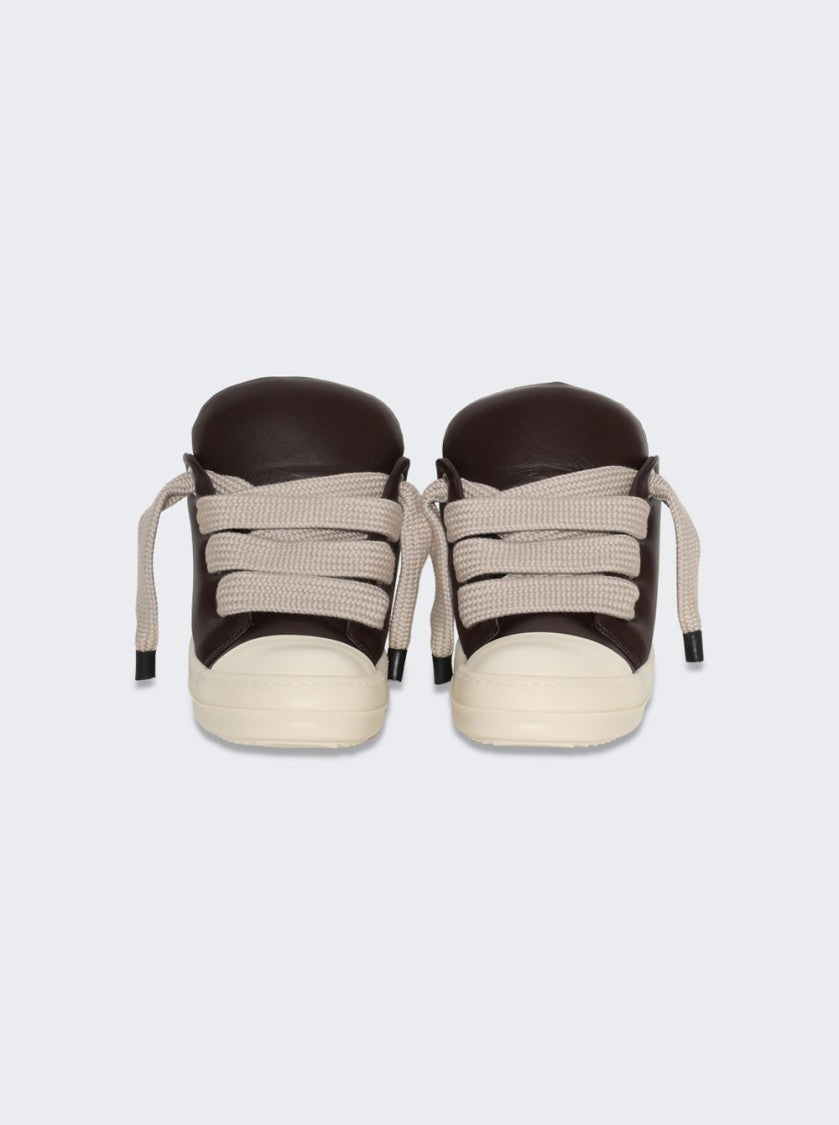 Rick Owens Hollywood Jumbolace Low Sneakers Mahogany And Milk