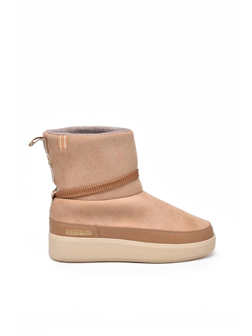 Napapijri Beige Suede Effect Ankle Boots